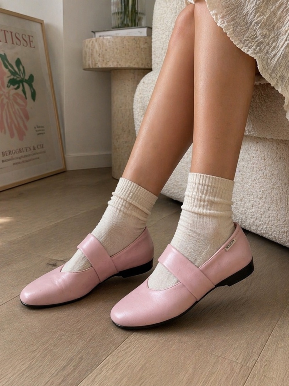 Mephisto Mary Jane Flats Pink Leather Balletcore Cottagecore Comfort Shoes 7